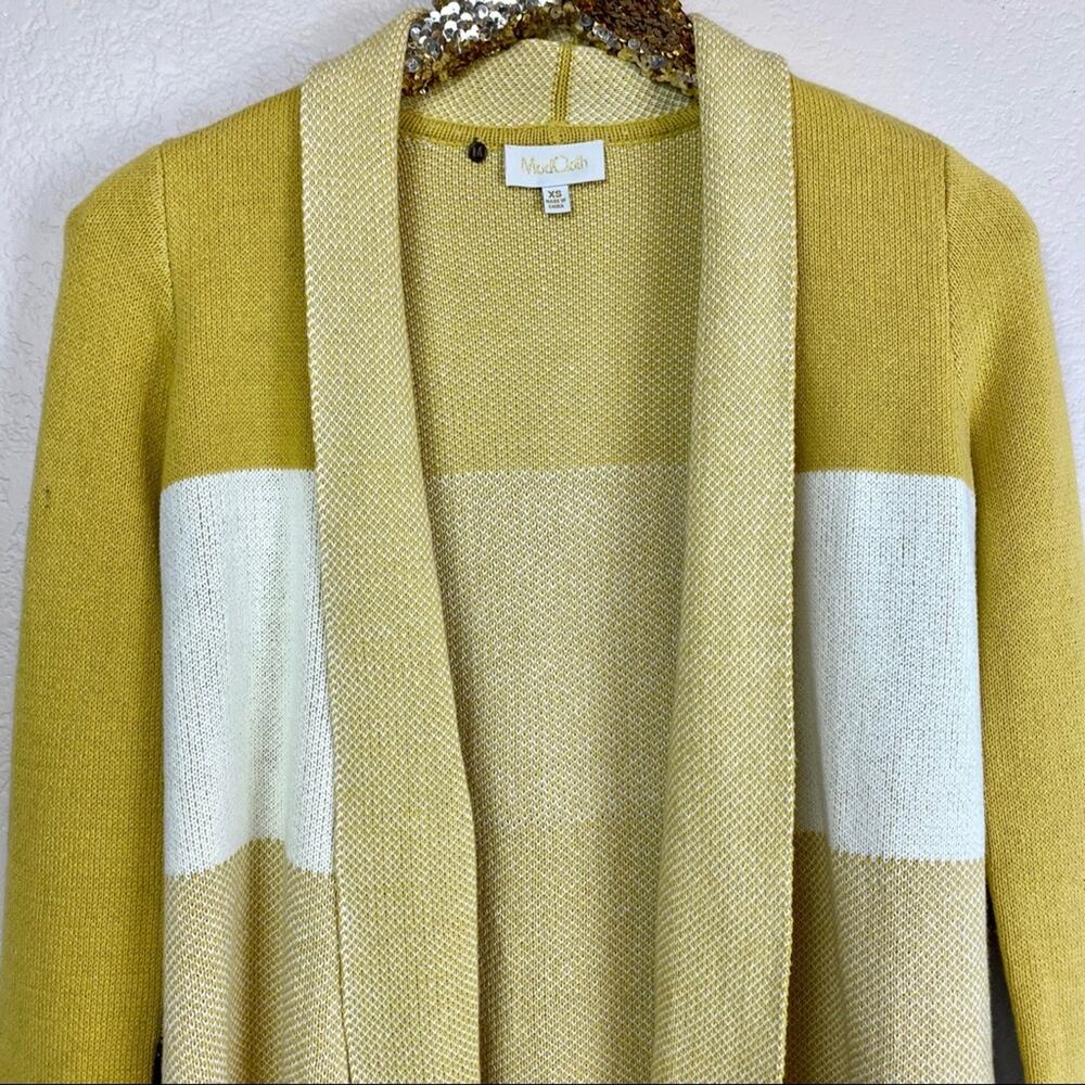 Modcloth Open Front Colorblock Cardigan Marigold - image 3